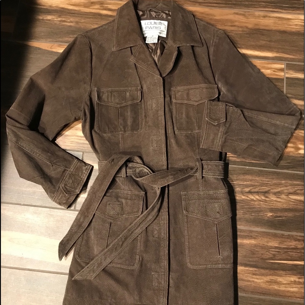 Vintage long leather jacket